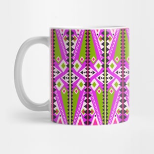 Pink and Green Tribal Geometry Mug